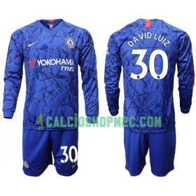 Chelsea David Luiz 30 Bambino Maglia Prima 2019/2020 Manica Lunga (+ Pantaloncini)